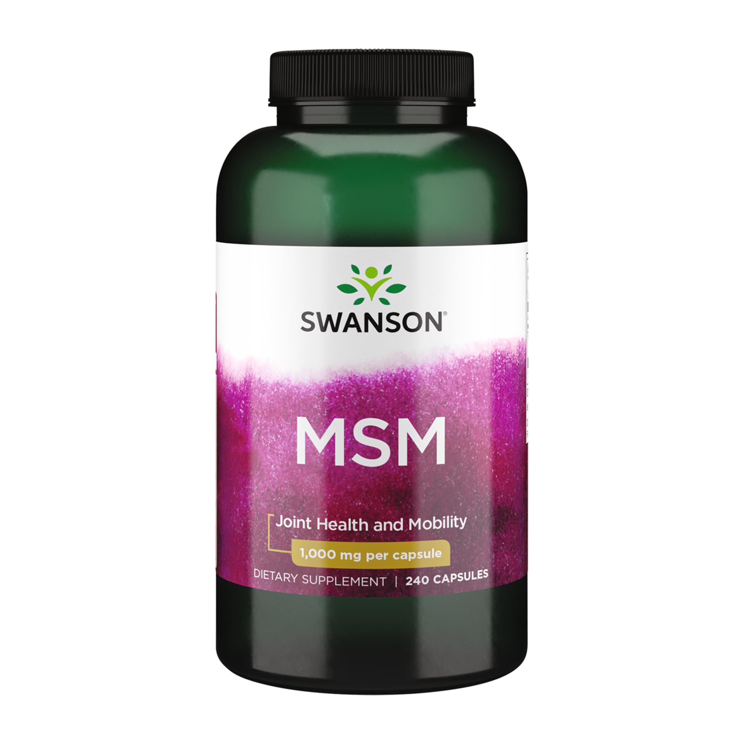 Swanson MSM Joint Health Supplement, 1000 mg, 240 Capsules 240 Count (Pack of 1)
