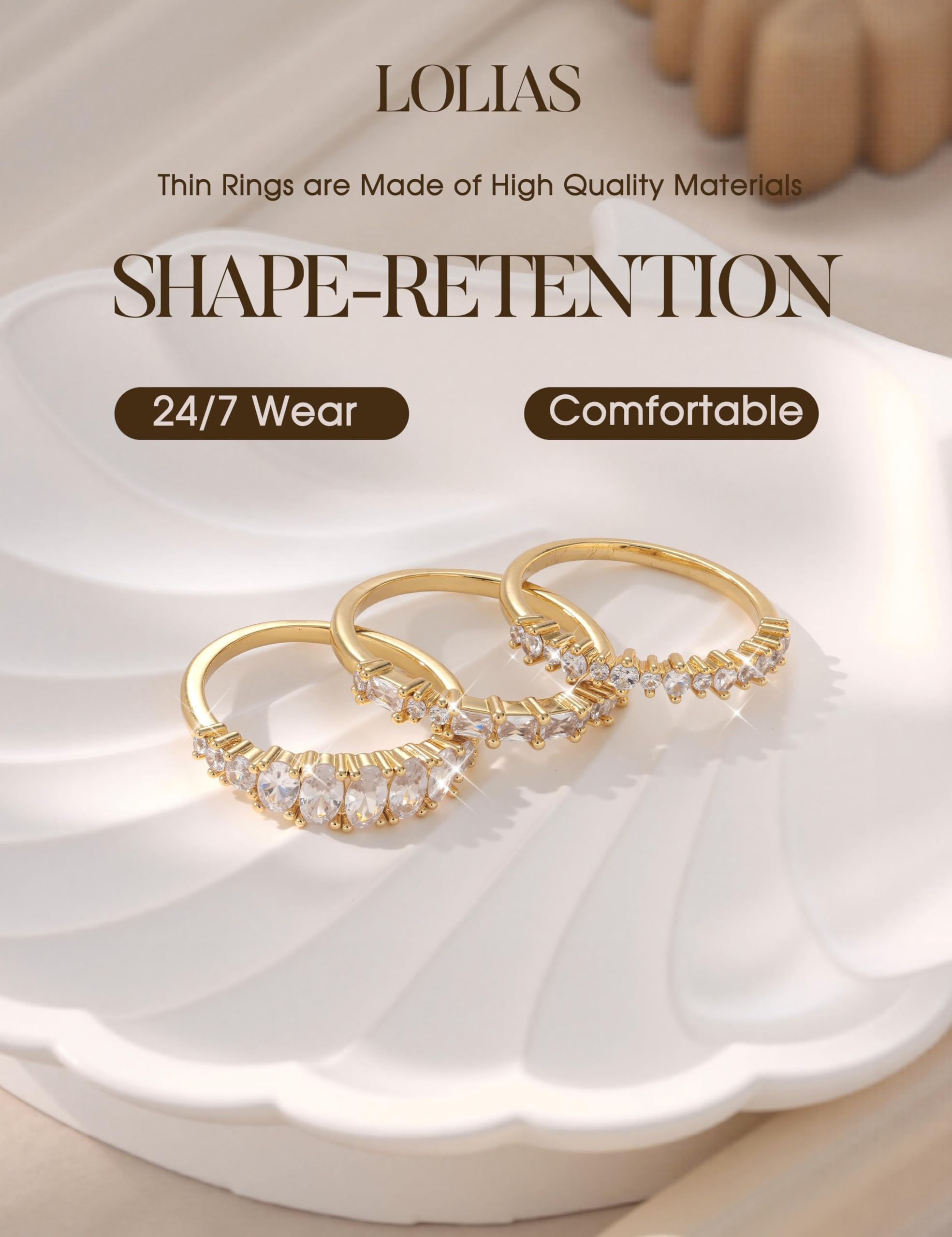 Anillos apilables de oro para mujer, no se deslustra, delicadas alianzas de boda de circonita cúbica, juego de anillos minimalistas de moda, anillos de compromiso para el pulgar, tallas 5-10 5