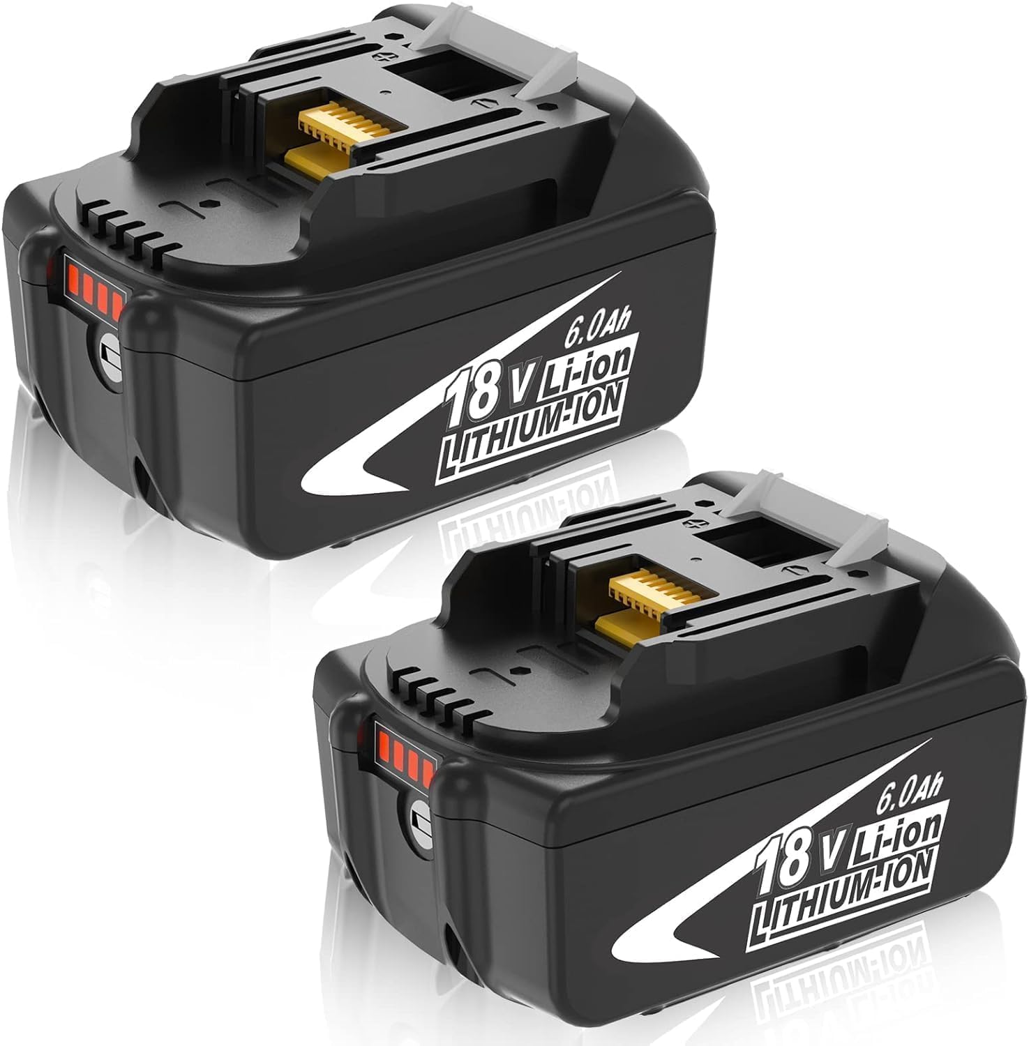 2-Pack Upgraded 6000mAh BL1860B BL1860 Replacement for 18V Battery 6.0Ah Compatible with 18 Volt Battery Lithium BL1860B BL1860 BL1850 BL1850B BL1840 BL1830 Compatible with 18V Power Tools (White)