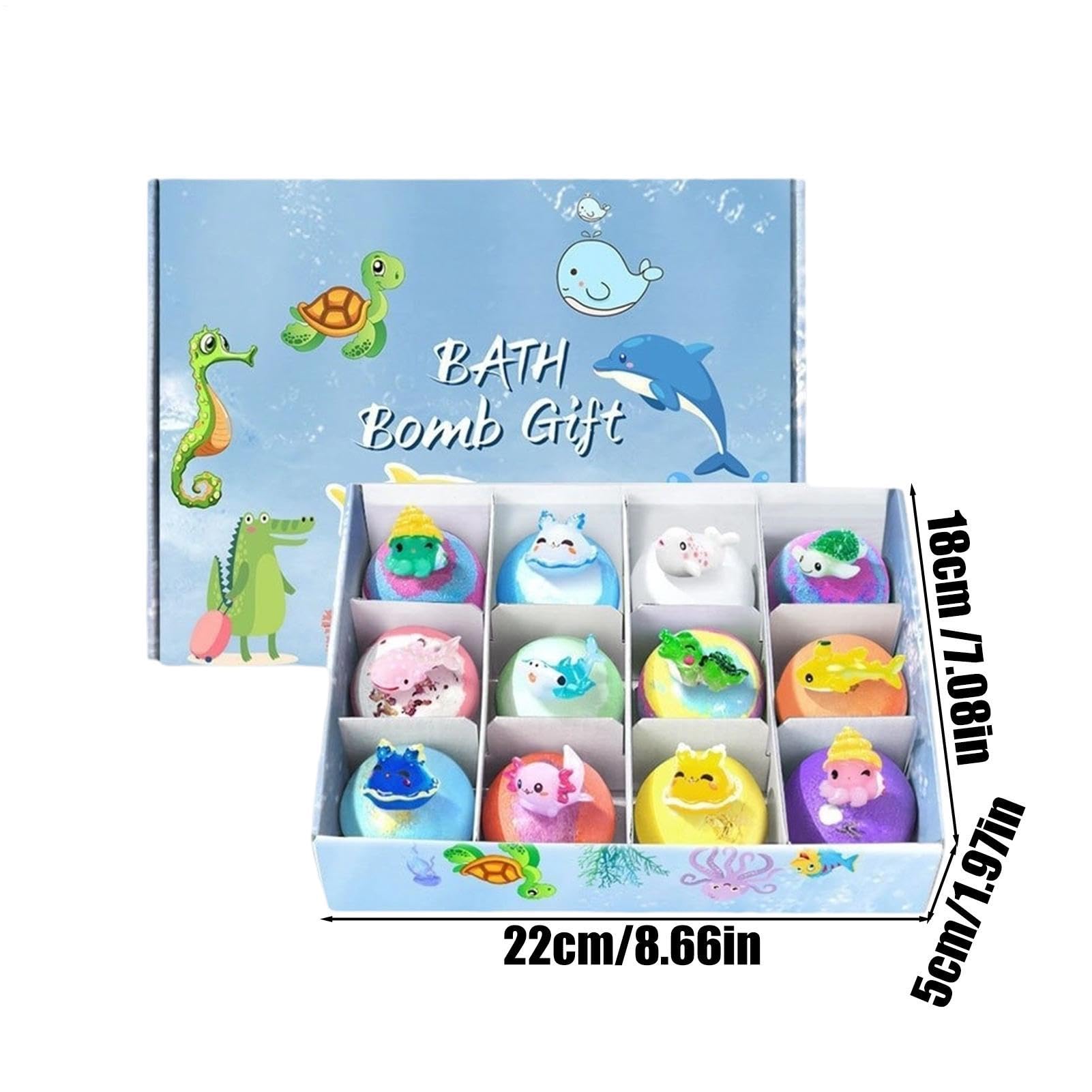 Baños de Burbujas para Niños Set Submarino de 12 Piezas con Animales | Bolas y Juguetes de Bañera para Niños para Pequeños en Piscina, Playa, Parque Acuático, Hogar y Viajes