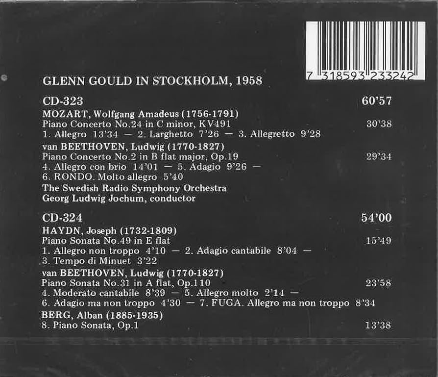Amazon.co.jp: グレン・グールド・イン・ストックホルム（1958