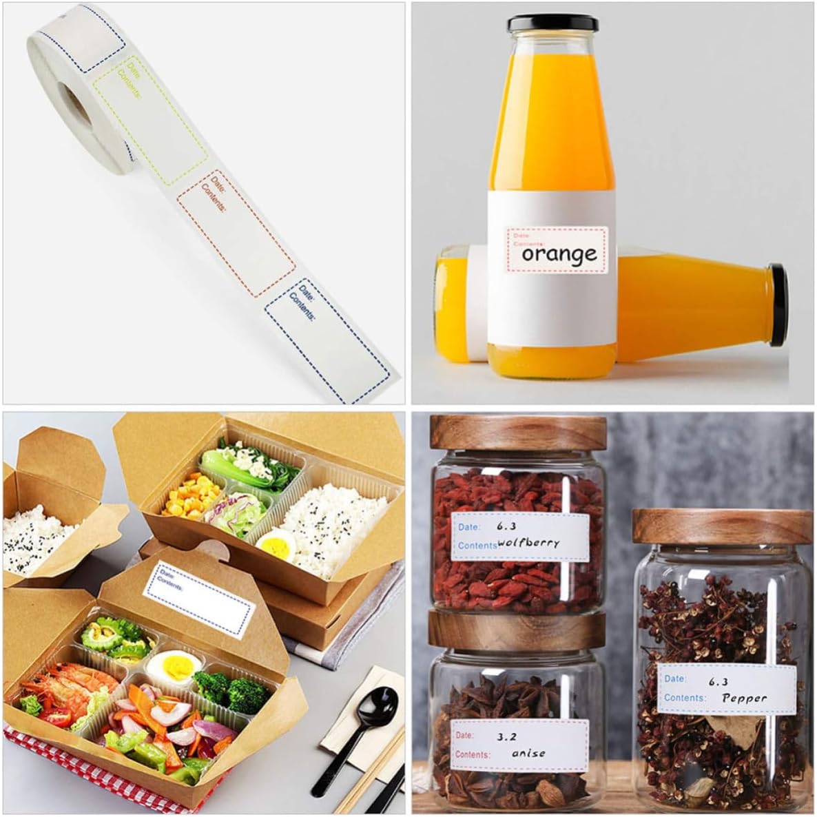 Waterproof Oil Resistant Label Stickers for Bottles, Food Storage