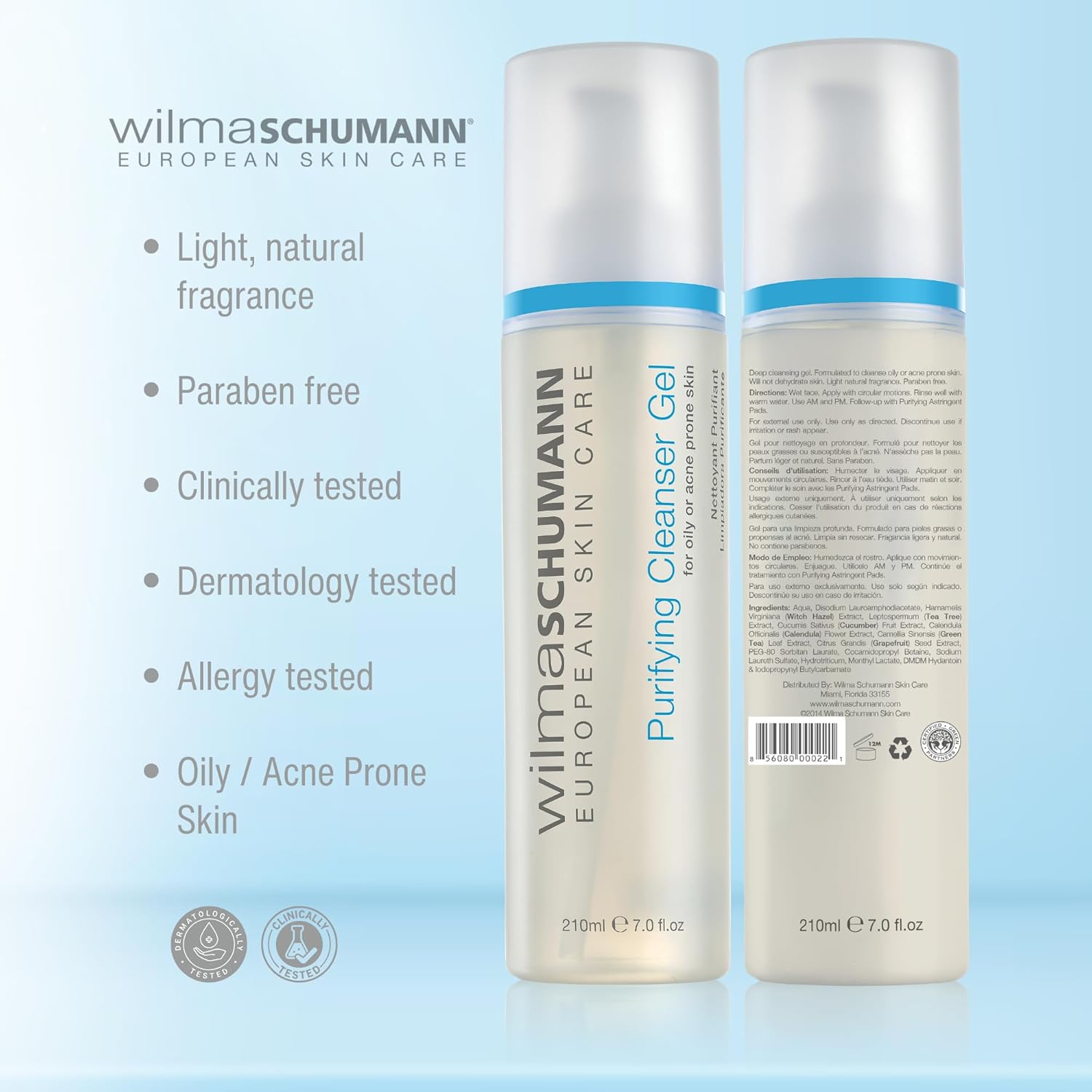 WILMA SCHUMANN Purifying Face Cleanser Gel, Daily Face Wash, Facial Cleanser for Acne, 7 oz - Image 5