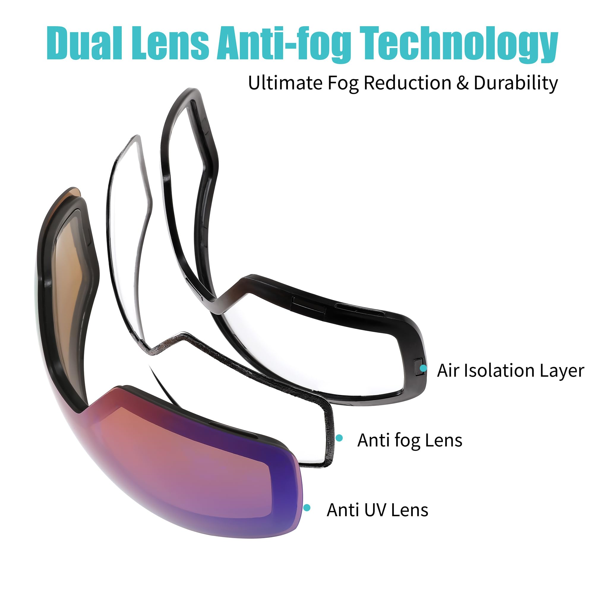 FEISEDY Lentes de repuesto para gafas de esquí PRO B0021
