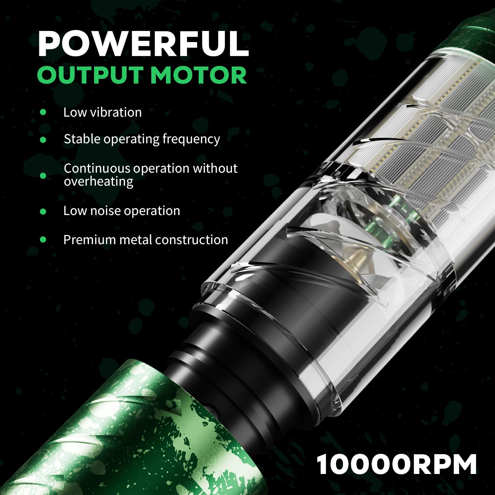 SOLONG Kit Profesional para Principiantes de Tatuajes – Lápiz Inalámbrico 1600mAh con 10 Agujas de Cartucho y Papel Transfer, Equipo Completo para Empezar, EF-TK-P753KITCEU-10
