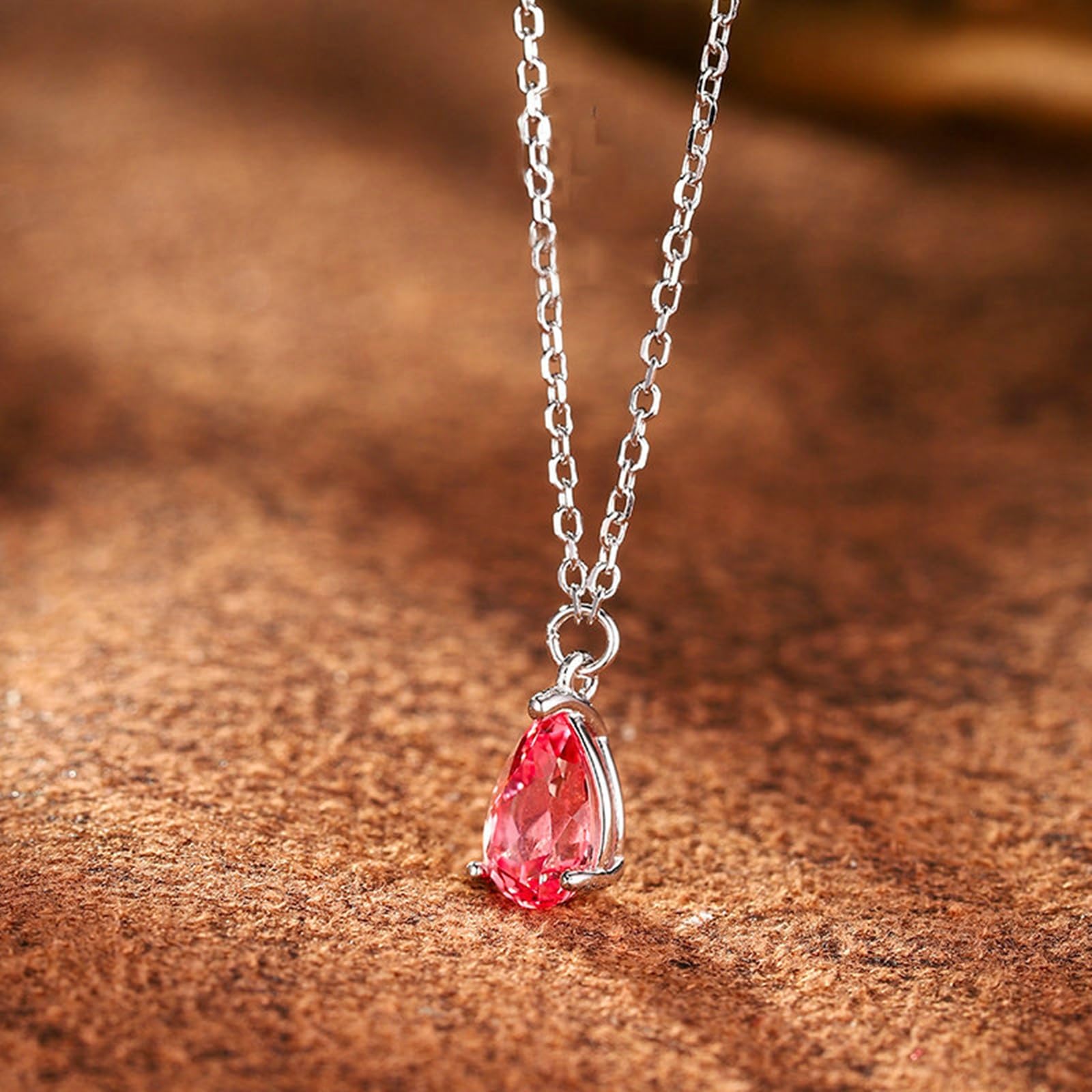 Charms zawieszka przyjaźń krople z 1,2 ct wyprodukowana w laboratorium Padparadscha, łańcuszek złoty 14 K dla dziewczyny, 14 K białe złoto, modna biżuteria na Wielkanoc