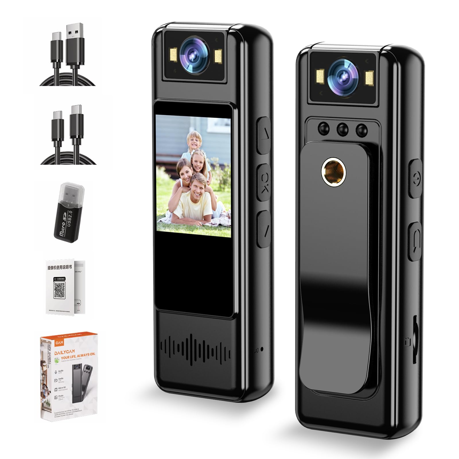 Photo 1 of Fatonio Mini Body Camera with Audio And Video Recording, 1080P Police Action Body Camera with Memory Card Body Worn Cam,Premium Portable Wearable Patrol Camcorder for Work Records,Guard (128GB)