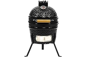 VESSILS 9.8-in W Kamado Charcoal BBQ Grill – Authentic Japanese Mini Ceramic...