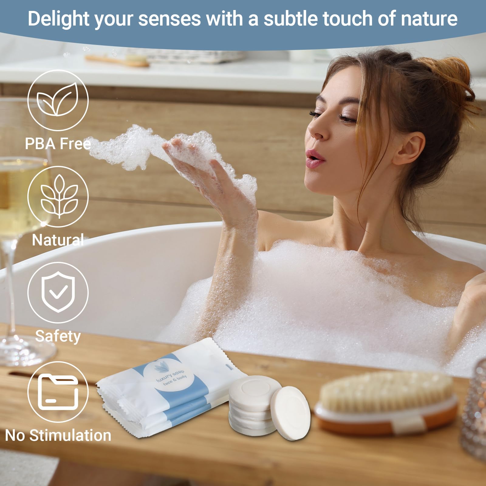 Kacctyen Mini Individually Wrapped Travel-Size Hand Soap Bars