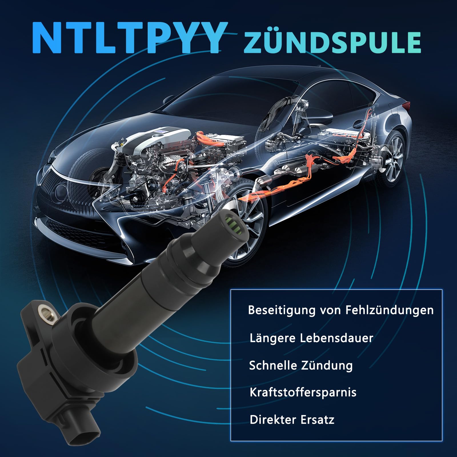 Bobine d'allumage compatible avec Hyundai & Kia – Bobine de remplacement pour la référence 27301-2B100