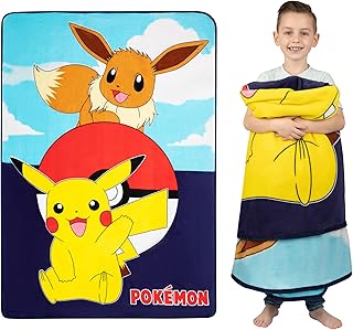 Franco Kids Bedding Super Soft Plush Micro Raschel Blanket, 62 in x 90 in, Pokemon