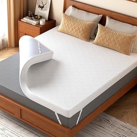 BedsPick King Mattress Topper, 3 Inch Cooling Gel Memory Foam Mattress Topper - Soft Bamboo Cover, Pressure Relief, CertiPUR-US Certified
