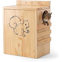 Wood Squirrel House for Outside - Large Squirrel Nesting Box for Squirrels