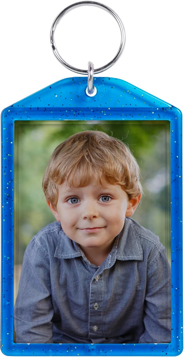 Translucent Sparkle Photo Keychain - 24 Pack