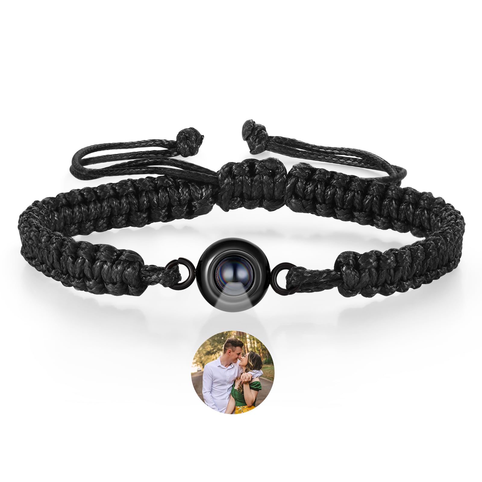 Glooraca Pulseras de fotos personalizadas con imagen en el interior pulsera personalizada para niñas y niños regalos de fotos personalizados para hombres y mujeres día de San Valentín