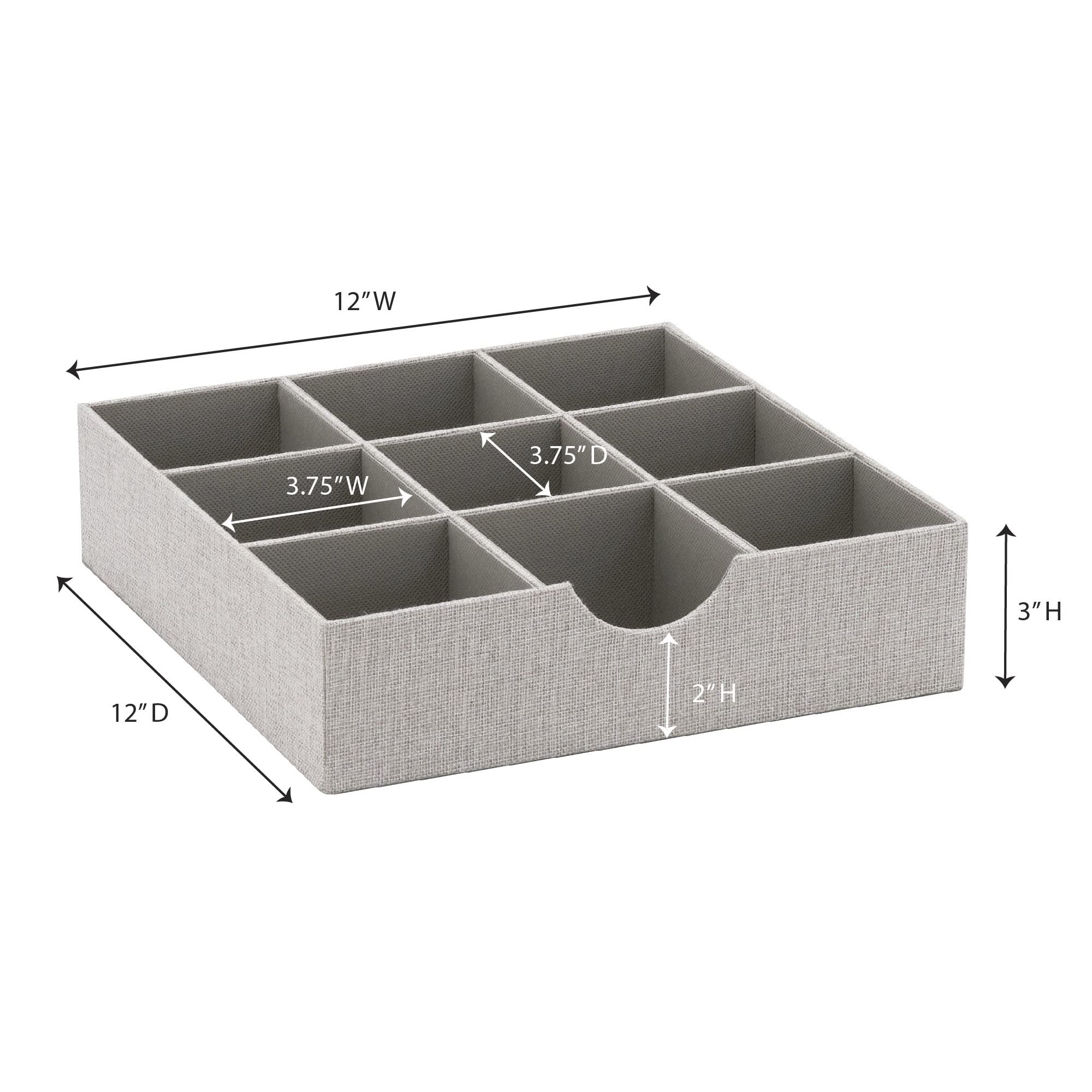 Household Essentials, Vassoio organizer per cassetti grigio confezione da 2