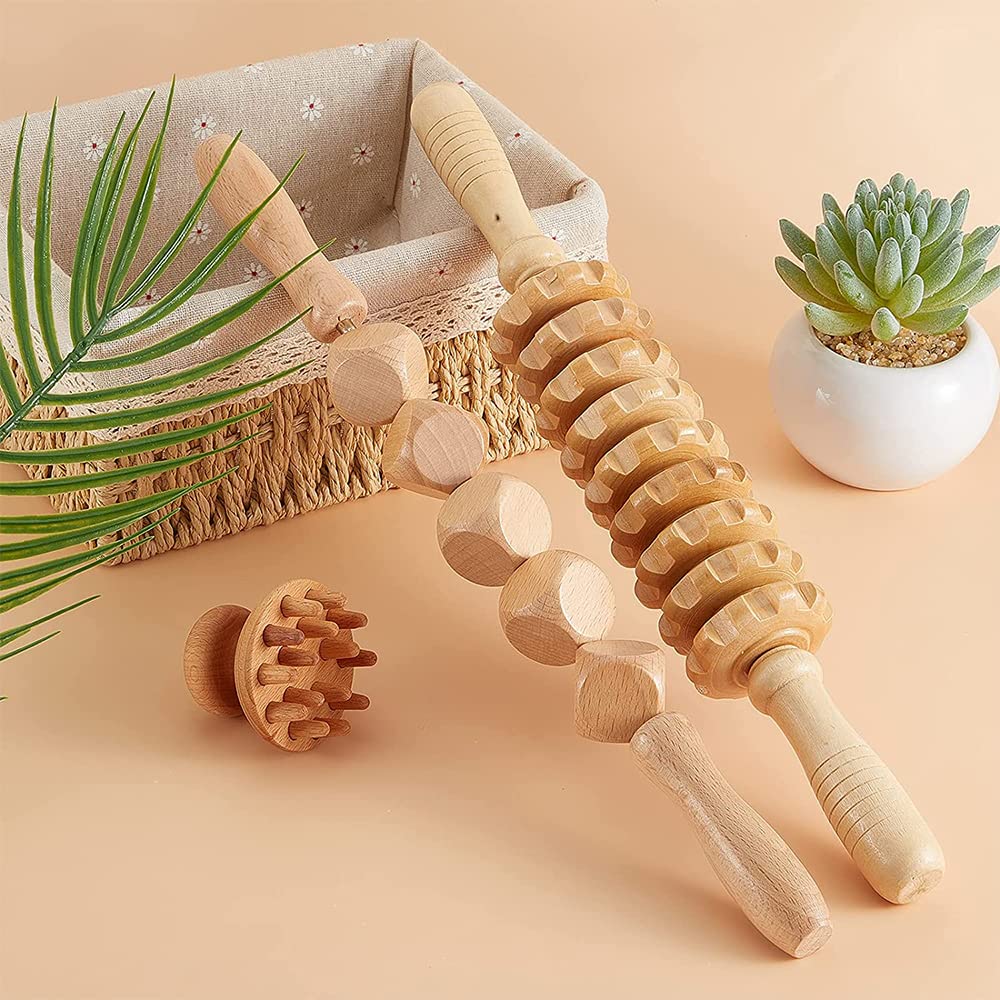 5Pcs Wood Therapy Masaż Zestaw Narzędzi Do Masażu Limfatycznego Drenażu Masażer Roller Do Masażu Pełnego Ciała