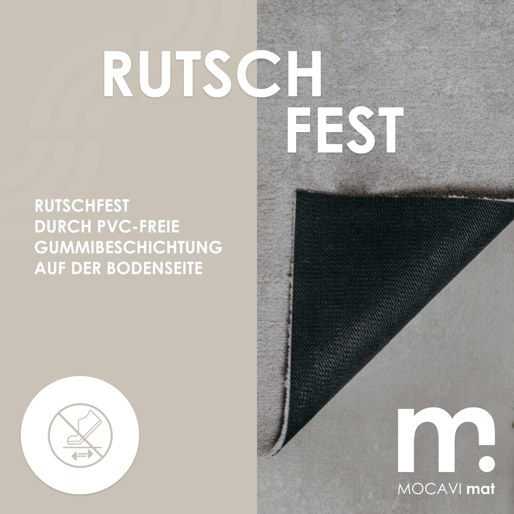 MOCAVI Mat Fußmatte Schuhparkplatz mit Rand waschbar außen & innen anthrazit 30x100 cm Hej Schuh-Teppich lang, schmal, Schuhe ausziehen, Deko sbereich innen, außen, Matte, Haustür, Stiefelmatte