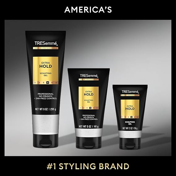 TRESemme Hair Gel, Sculpting, Extra Hold, 3-Size Variety Pack Frizz Control, Professional Quality Styling Gel, Alcohol-Free