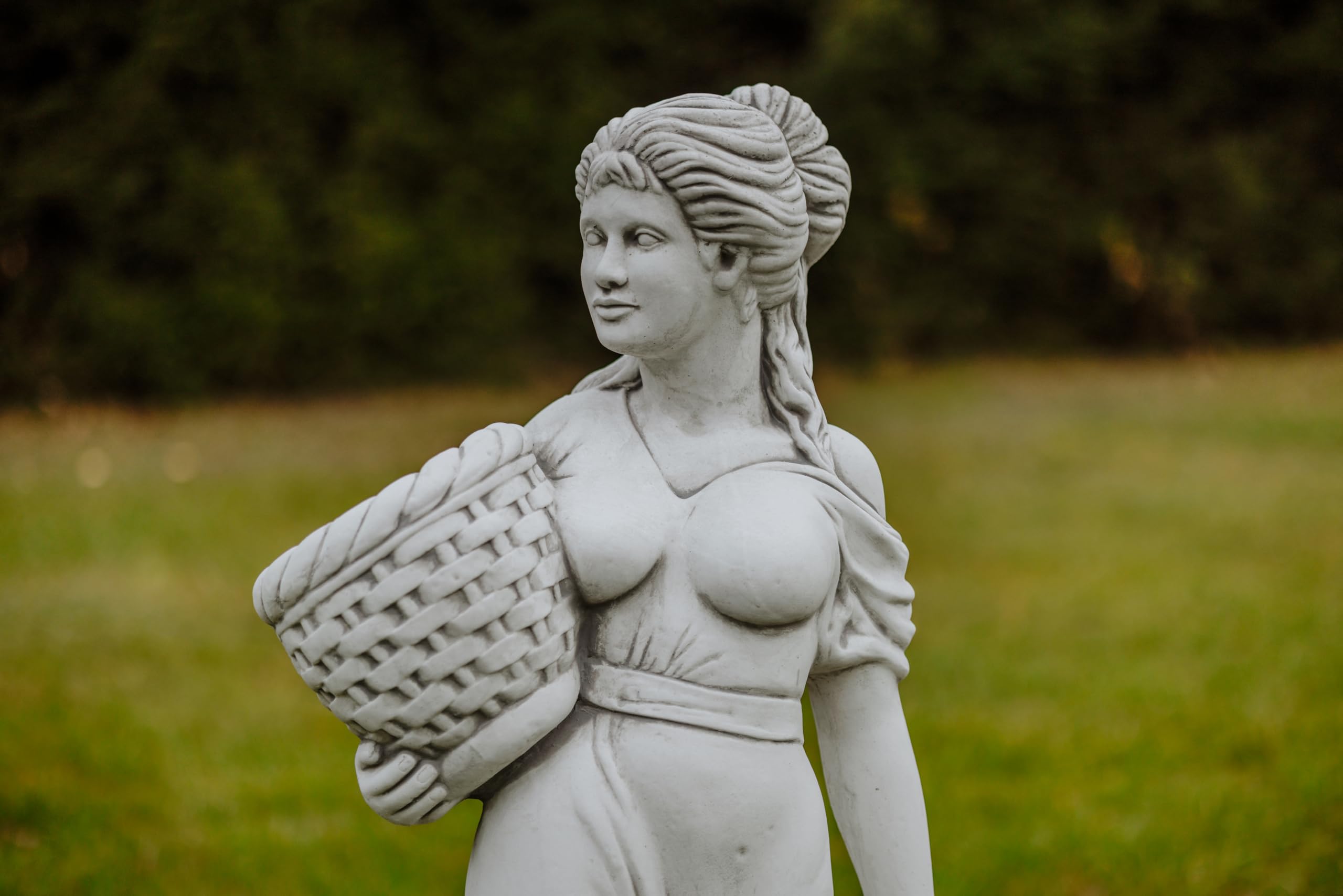 gartendekoparadies.de Frauen-Statue Antiker Stil, Grau, H. 133 cm | Steinfigur, Frostsicher, Steinguss, Für Außenbereich, 147 kg