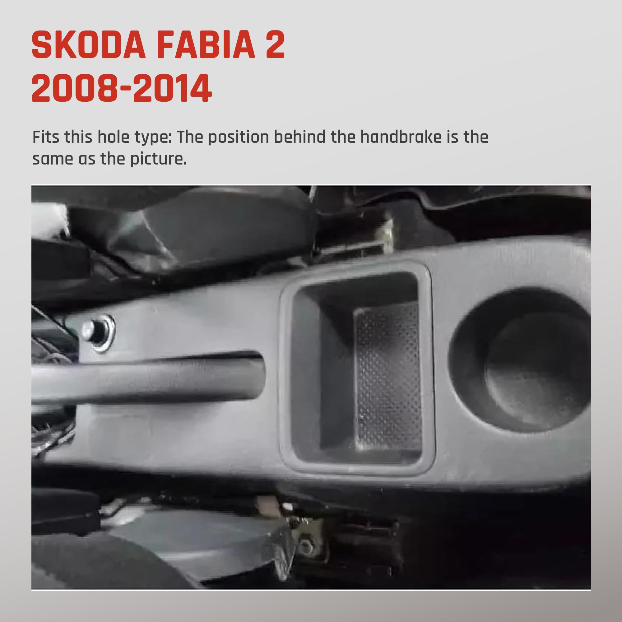 Auto Armlehnen für Skoda Fabia 2 2008-2014 Mittelkonsolen für Kfz Doppelter Stauraum mit Getränkehalter Einfache Montage Bequemes und strapazierfähiges Leder Schwarz (Rote Linie)