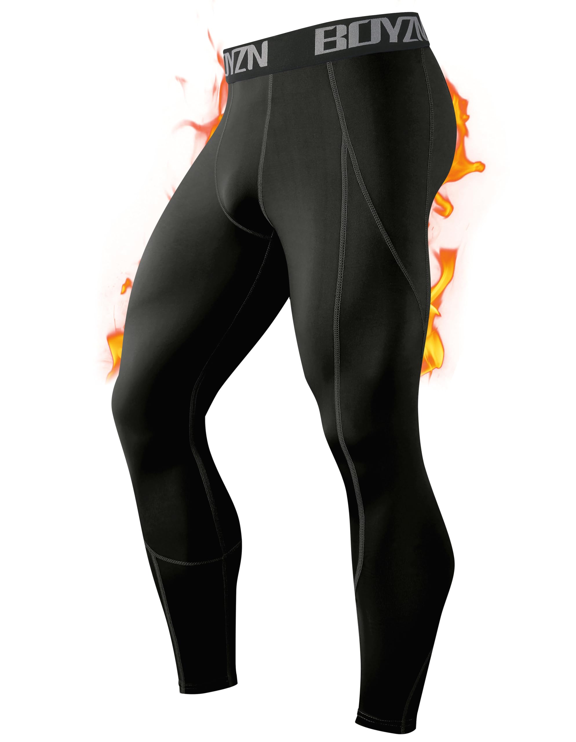 Boyzn 1 or 2 or 3 Pack Men's Compression Pants, Cool Dry Athletic Workout Running Tights Leggings with Pocket/Non-Pocket