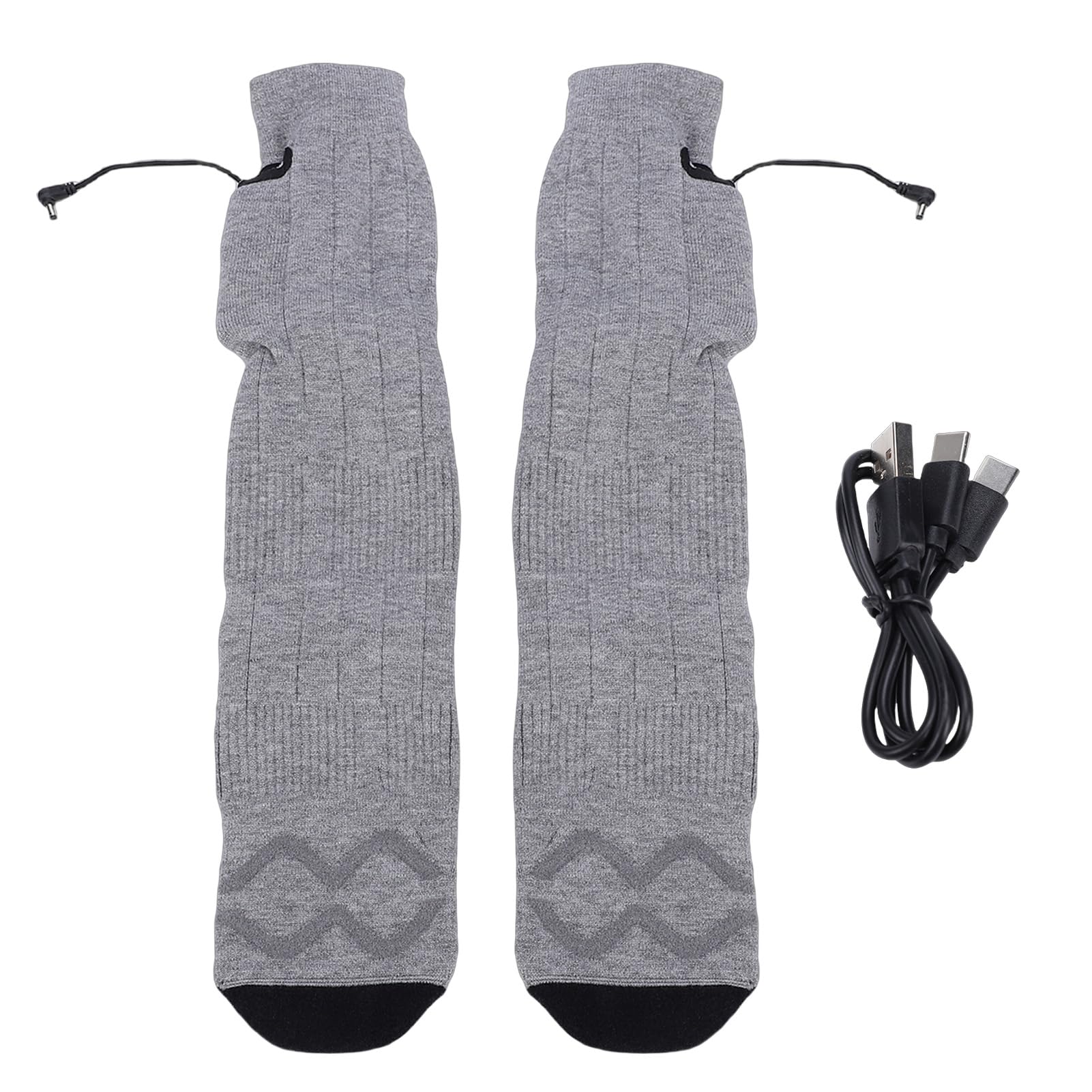 Haofy Calcetines Térmicos Recargables Lavables 4000mAh 4 Configuraciones de Calor 35-60°C para Hombres Mujeres Invierno Actividades Al Aire Libre Esquí Camping Pesca Ciclismo Gris