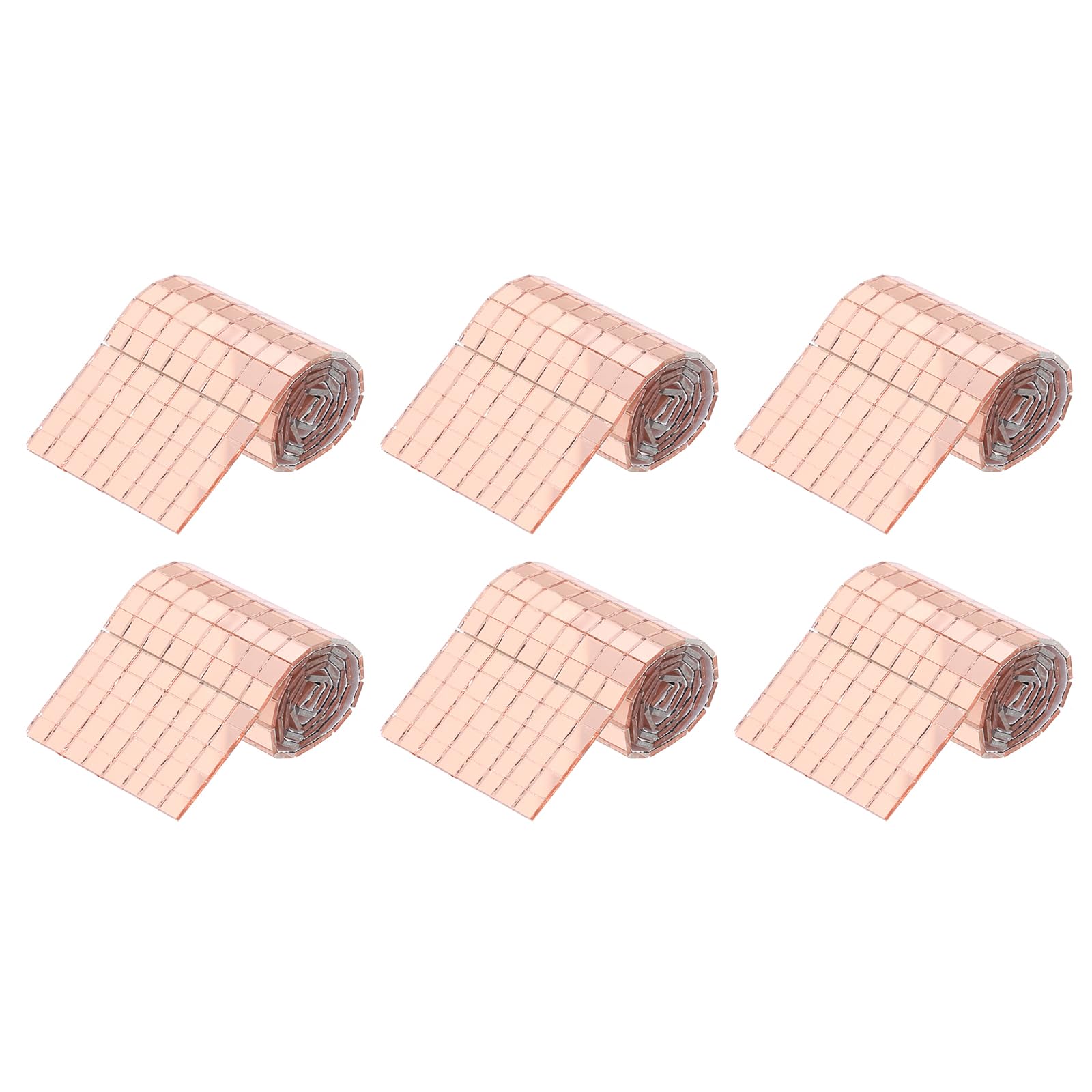 QUARKZMAN 2400 szt. szklanych luster kula dyskotekowa płytki samoprzylepne różowe złoto lustro mozaika 5 x 5 mm do kuli dyskotekowej, rzemiosła DIY, dekoracja KTV, 6 arkuszy