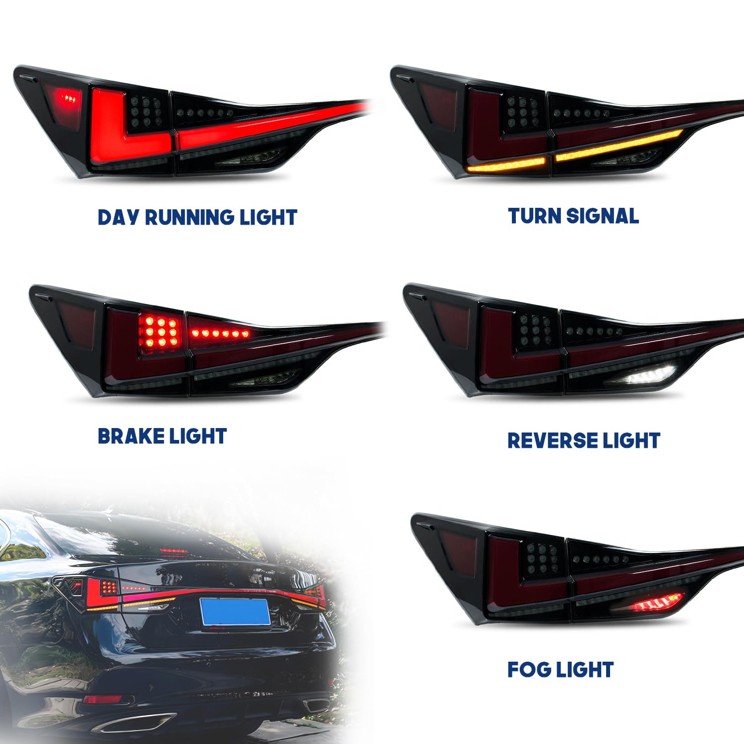 Amazon.com: HCmotion LED Tail Lights & Trunk Lights For Lexus GS