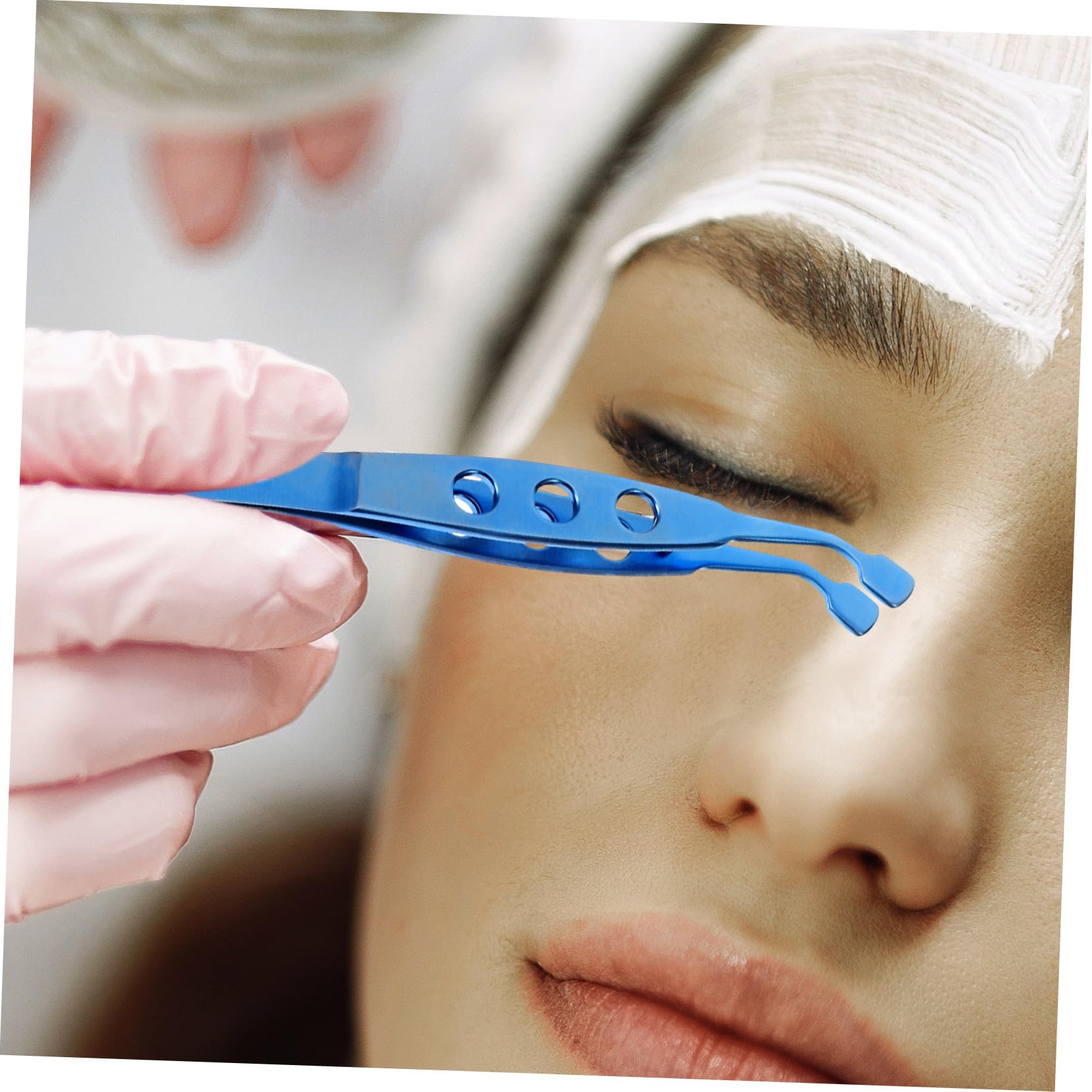 Pinzas y Alivio de Condiciones Oculares de Aleación de Titanio Azul para Párpados Herramienta de Extracción de Glándulas Operación Precisa para Cuidado Facial de Mujeres