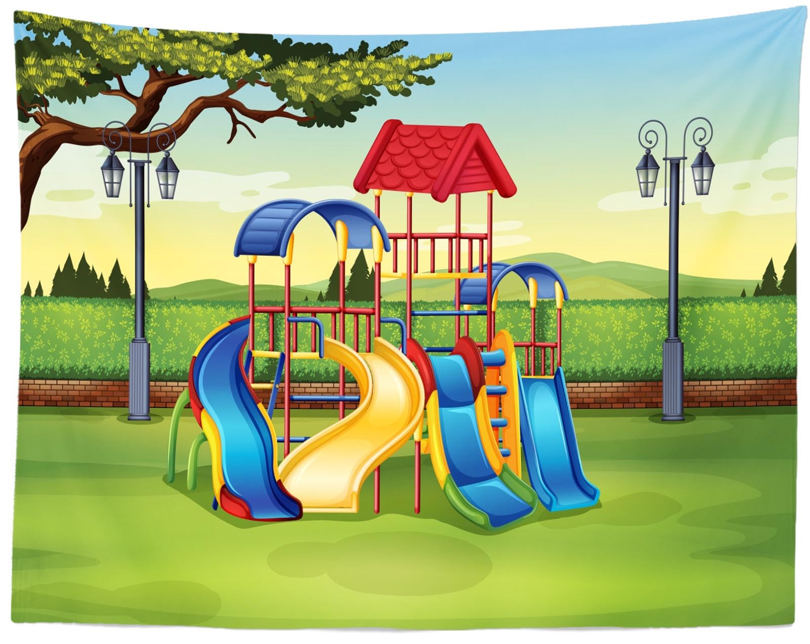 Yeele Fotohintergrund Karneval Spielplatz – Motiv Karussell & Riesenrad Für Kinderfotos, Verschiedene Größen