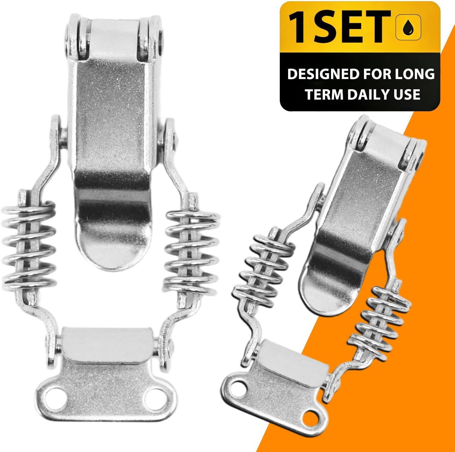 304 Stainless Steel Spring Hasp Wooden Case Lock Buckle Toolbox Lock Mechanical and Electrical Box Hasp Hardware Box Accessories (Without Lock Hole)