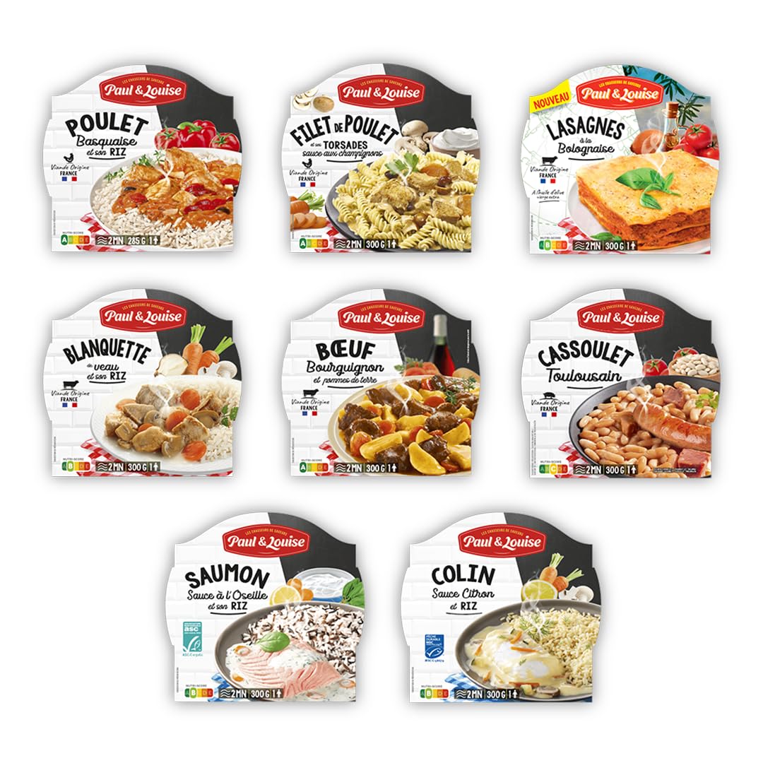 Box Découverte Paul & Louise : Les Traditionnelles - Longue Conservation - Viande Origine France - Prêt en 2 minutes - Box repas - Box repas Pratique
