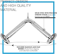 Vista 5 de A2ZCARE - Combo de cable de presión para tríceps Multiuso Doble mango D, barra en forma de V, cuerda para tríceps, barra recta giratoria.