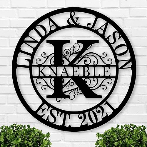 Miniatura 17 de Placa de arte de metal de palmera personalizada | Letrero de monograma de playa | Decoración de pared con nombre de familia Diseño 6,Color 13,Diseño