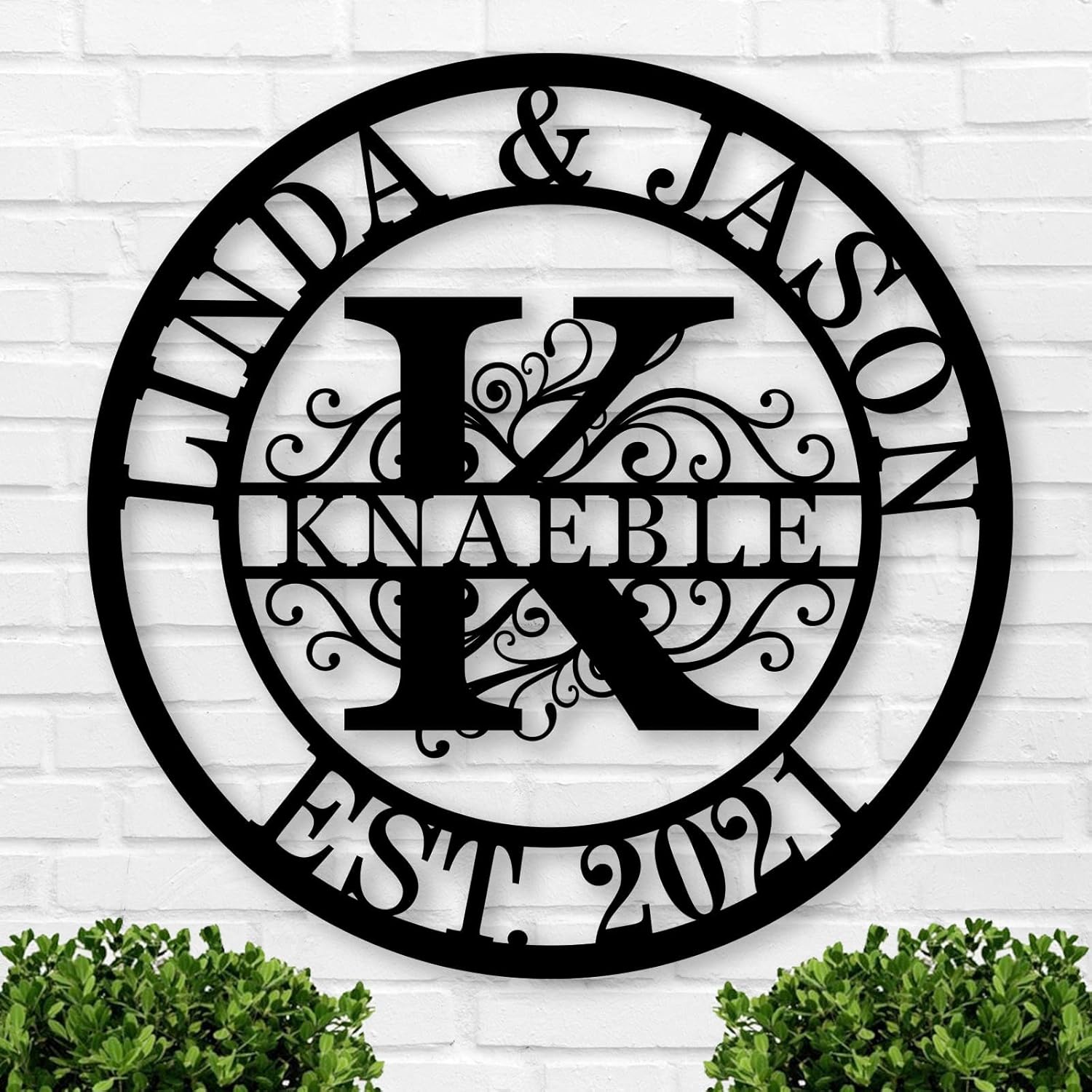 Personalized Family Name Sign Custom Last Name Metal Sign Personalized wedding gifts Monogram gifts Wall Decor Split Letter