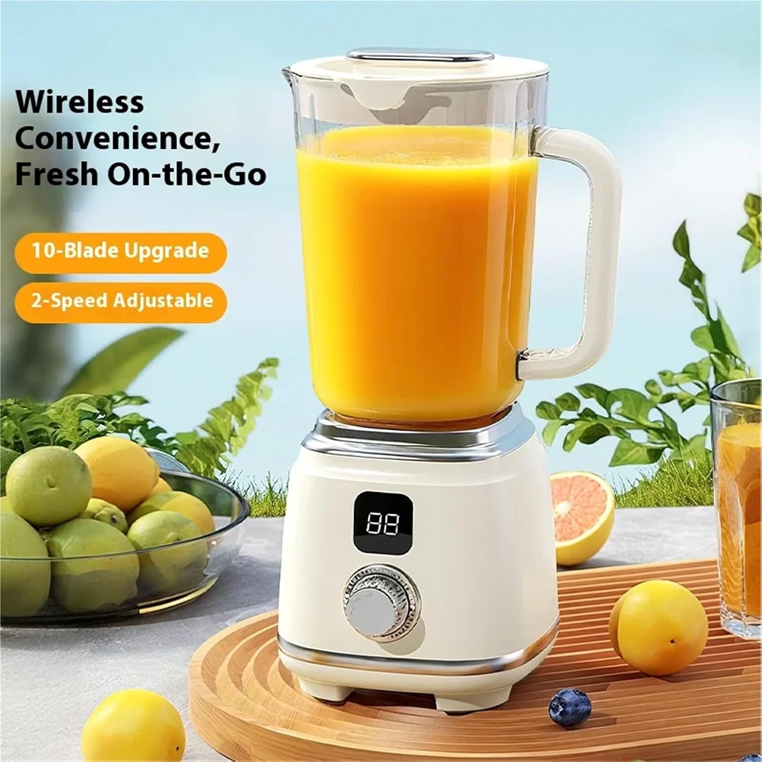 Home Blender with 3000mAH, Multifunctional Juicer and Ice Crusher, High Juice Rate Kitchen Tool(Black)