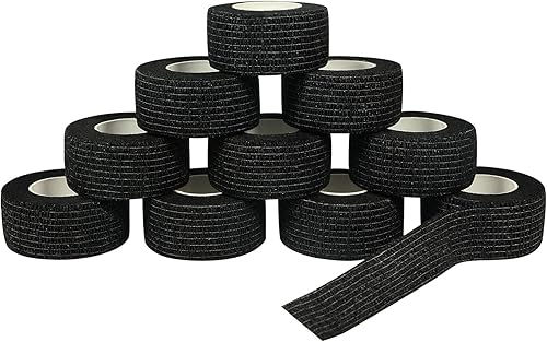 Vendaje autoadhesivo cohesivo transpirable autoadhesivo para esguinces, hinchazón y dolor en muñeca y tobillo, 10 unidades de 1 pulgada x 14.7 pies
