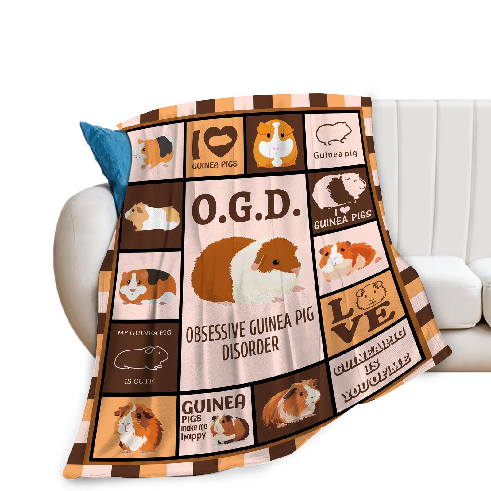 Super Soft Warm Guinea Pig Throw Blanket - Cozy Fluffy Plush Lightweight Fleece Flannel Gifts for Women, Girls, Kids & Adults - 50"X40" — image 1