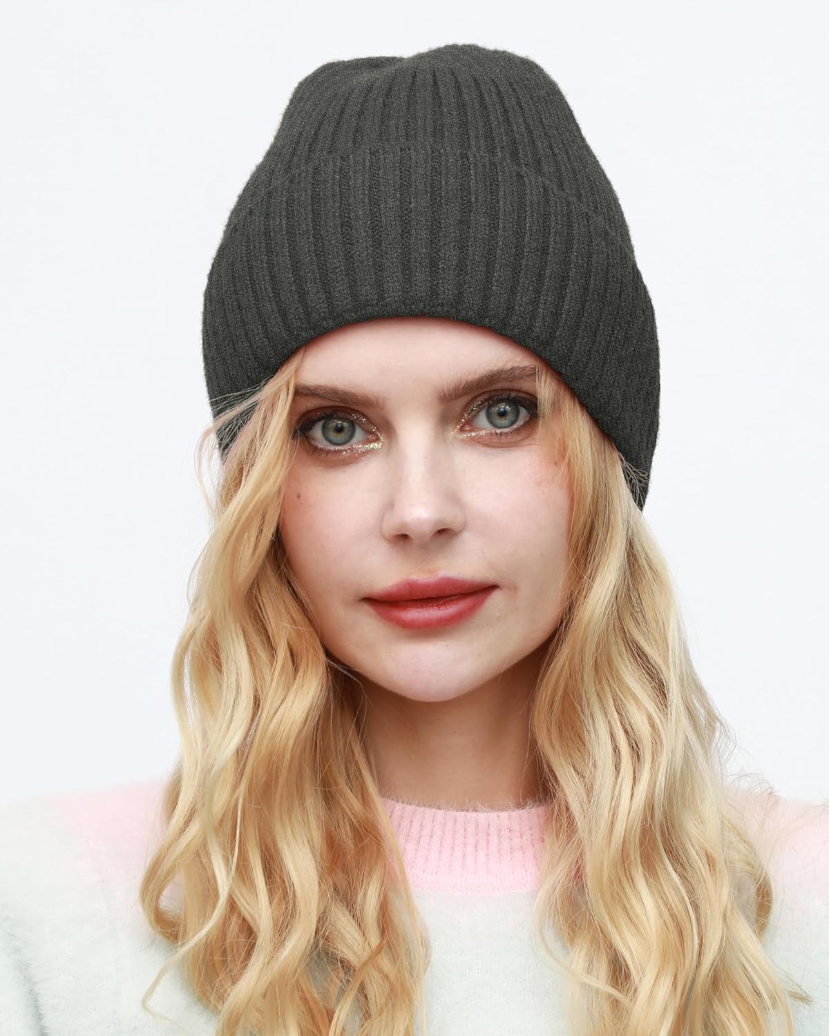 ROYBENS Womens Satin Lined Beanie for Men Wool Knit Cuffed Warm Winter Hats Fisherman Beanies Women Soft Skull Cap Unisex - Image 4