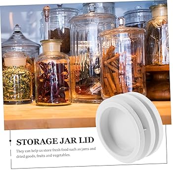 Amazon｜BESTonZON 4個保存瓶用プラスチック蓋 気密性設計で乾物