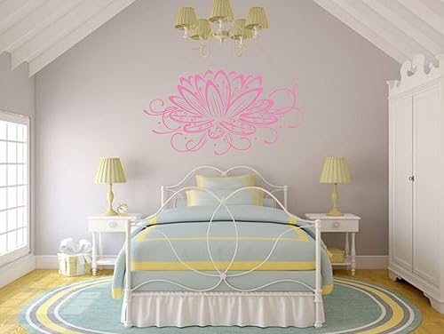 Miniatura 8 de Calcomanía de vinilo de flor de loto  Hermosa calcomanía de vinilo para decoración del hogar para dormitorio, sala familiar o sala de juegos  Tamaño