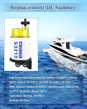 2PCS S3213 Fuel Water Separator Filter with 4 Elements