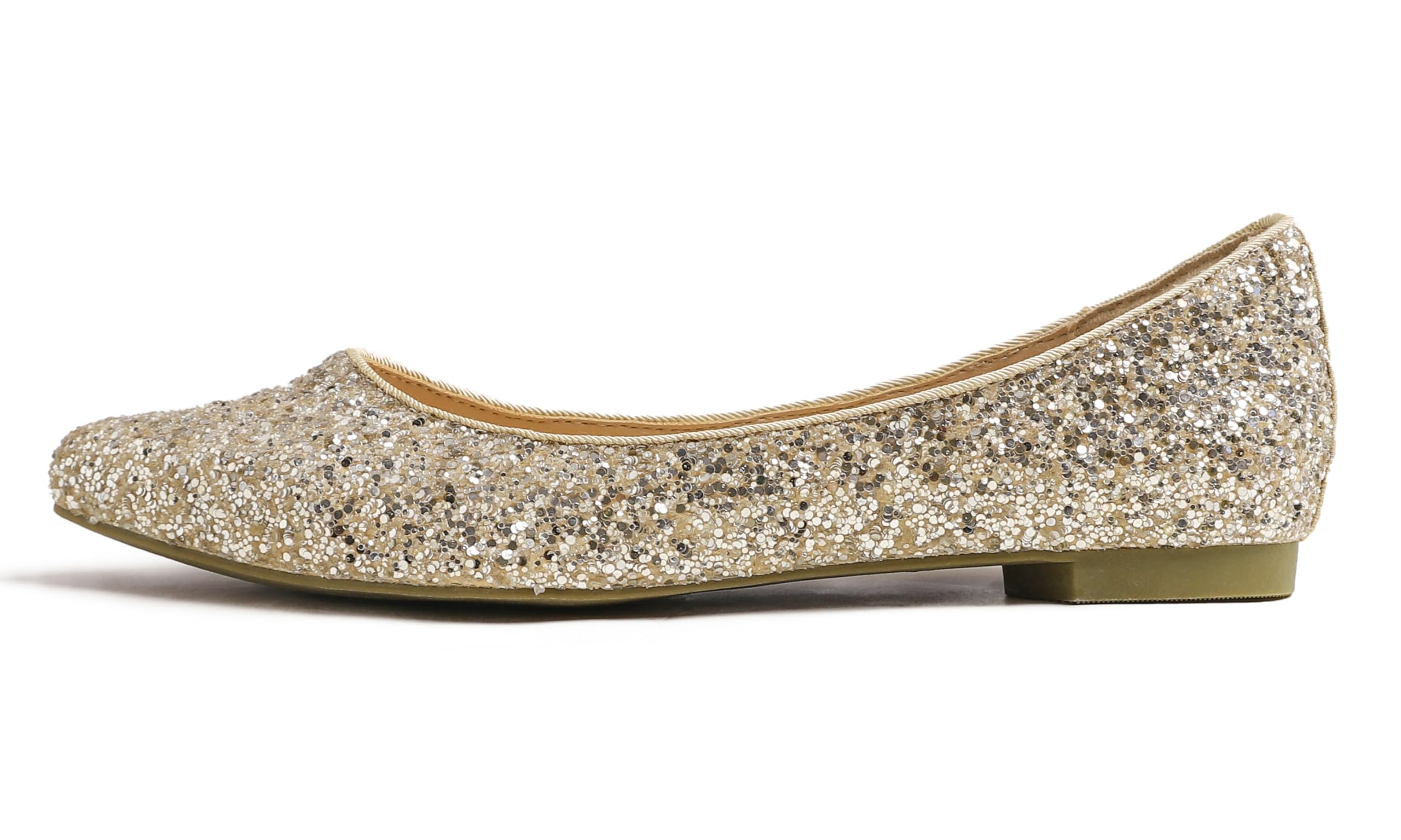 Feversole Women's Macaroon Shiny Memory Foam Cushion Patent Ballet Flat,Mémoire coloré Macaron Coussin en Mousse de Femmes Ballerine de Brillant Paillette Plat