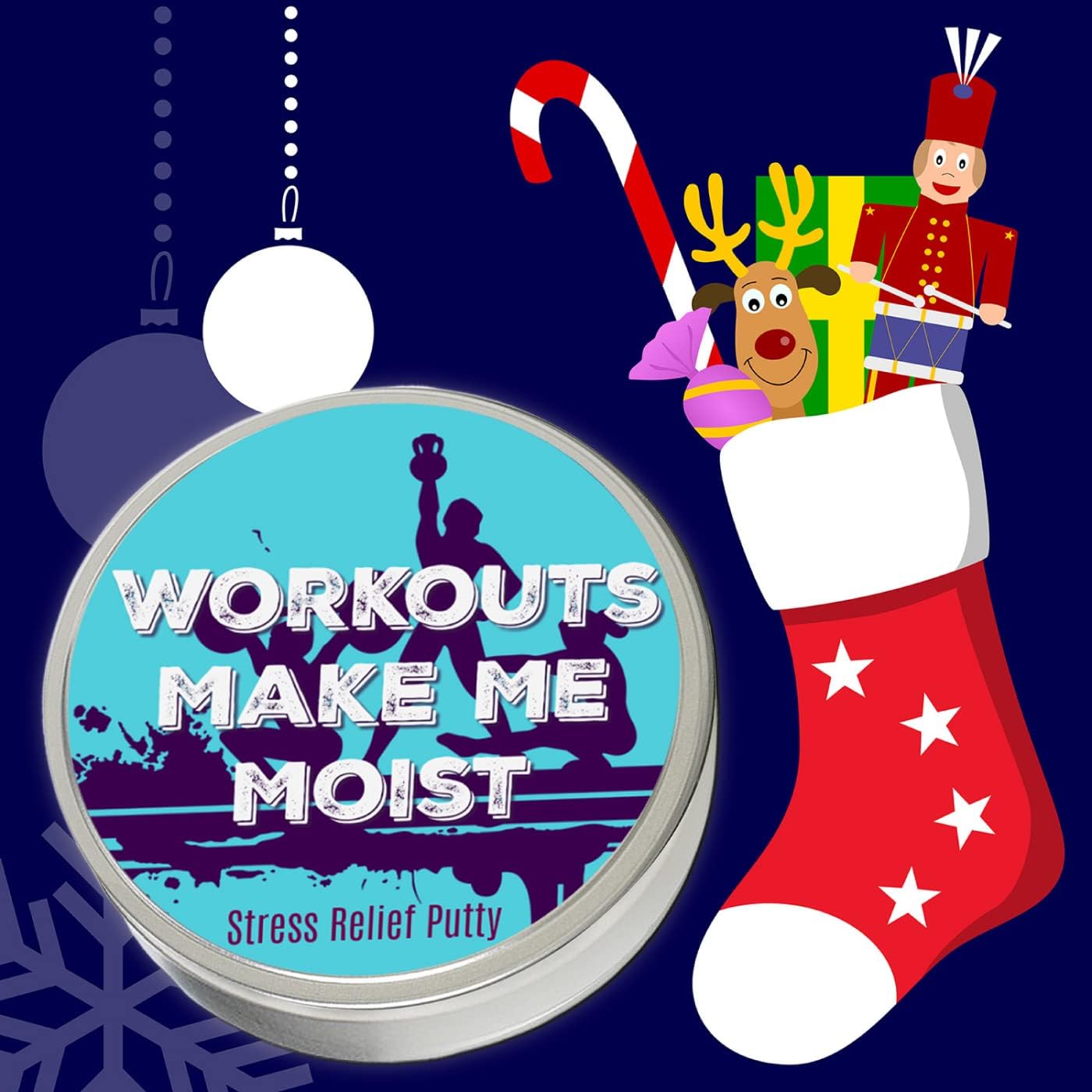Gears Out Workouts Make Me Moist Stress Relief Putty - Pearl Blue Unscented Putty for Women - Adults - Fitness Enthusiasts, Gym-goers - Novelty Fitness Gift - Birthday Gift