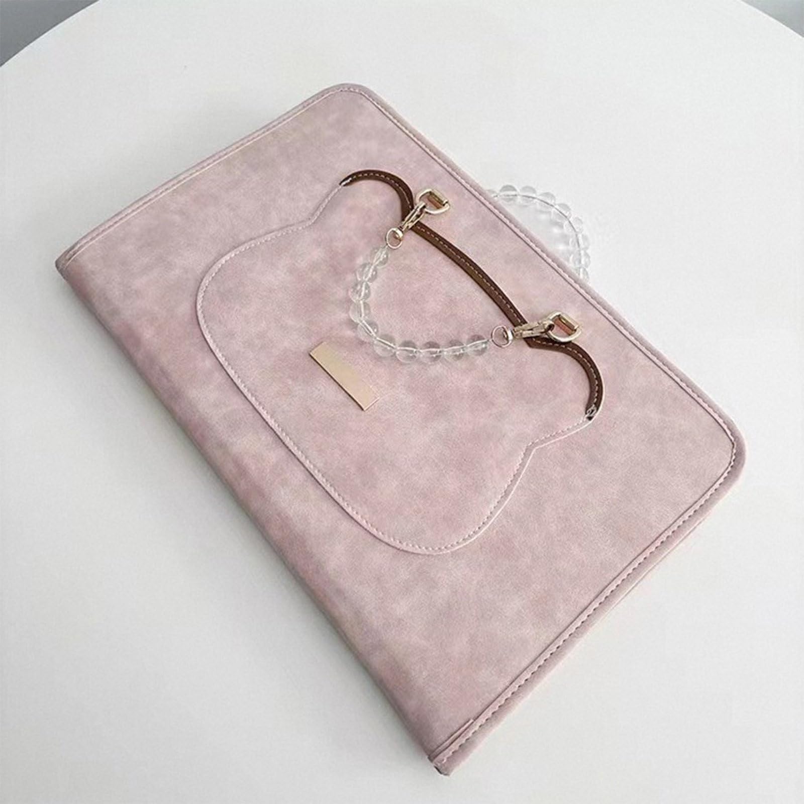 Custodia Protettiva Rosa per Computer Portatile, Custodie Laptop Borsa con Maniglia, Borsa Porta Pc Donna in Pelle PU Custodia da Trasporto, per Studenti e Professionisti