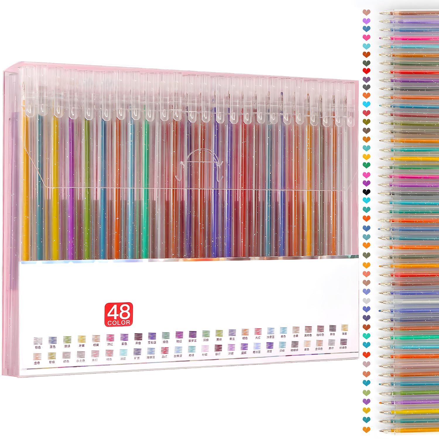 MOTIBACK 48 Pack Glitter Gel Pens Set
