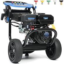 3600PSI Gas Powered Pressure Washer, 212CC/2.3GPM/7HP/4-Stroke Portable Gas Power Washer with 5 Quick Connect Nozzles, 30FT Hose with Reel, Soap Tank, Gas Pressure Washer for Car Driveway Paint Prep