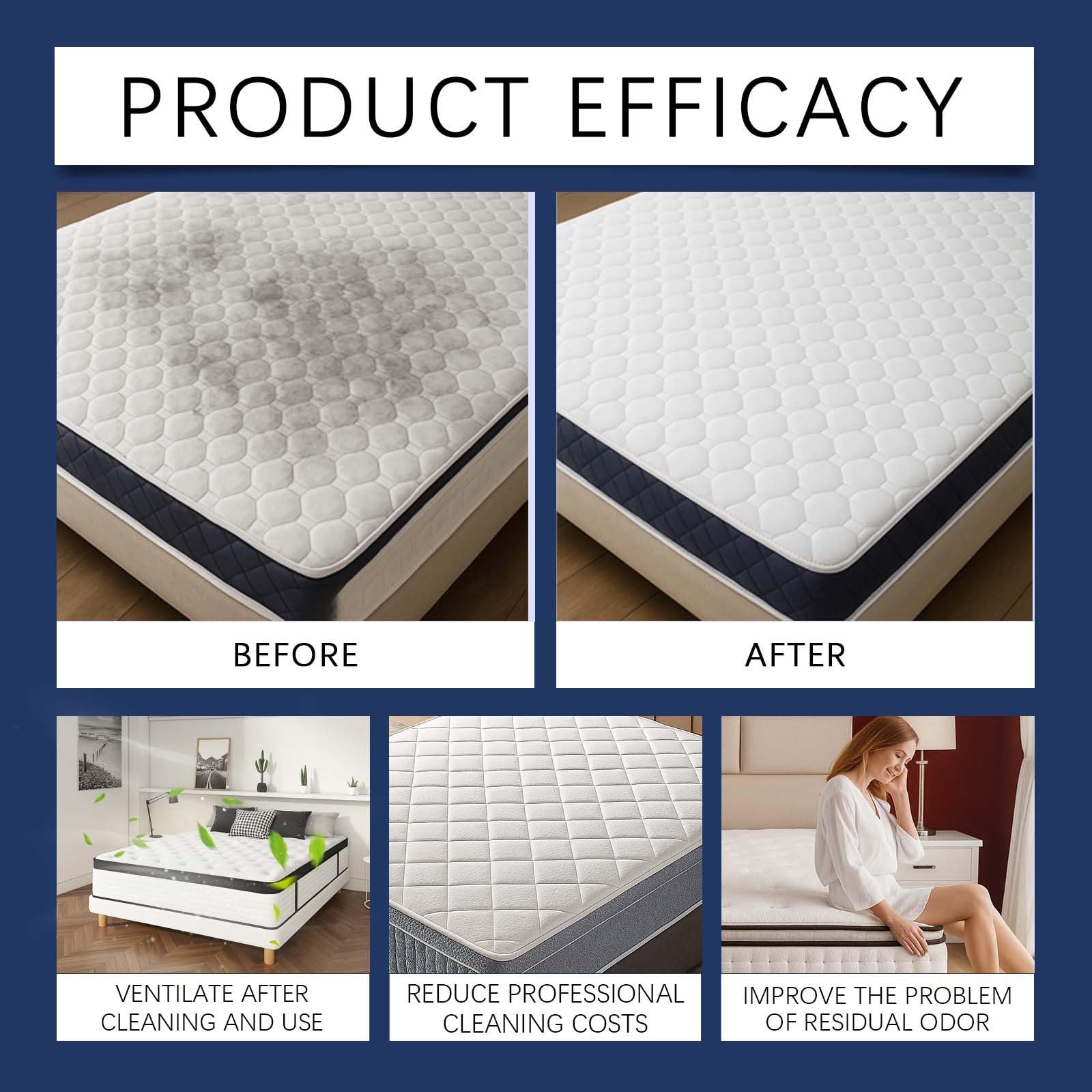 Matratzenreiniger & Fleckenentferner, Multi Surface Matratzenschaumreiniger für Bett, Couch, Teppich, Polsterung & Autoinnenraum, No-Scrub für Protein- & Gelbflecken, Trockenreinigungsmittel (4PCS)