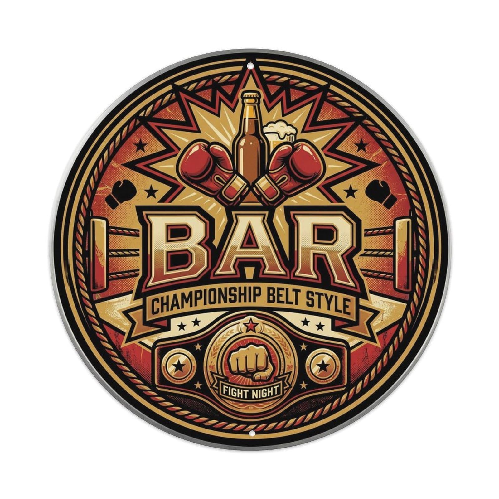 BAR Vintage Boxing Plate Metal Tin Sign Plaque